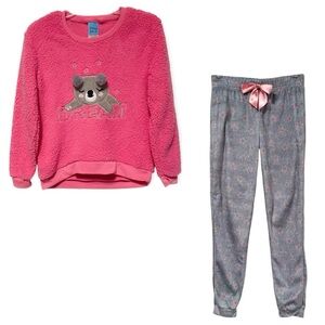 Sleep On It Sherpa Fleece Sweatshirt And Pants Pajama Set